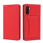 For Samsung Galaxy Note10 Strong Magnetism Liquid Feel Horizontal Flip Leather Case with Holder & Card Slots & Wallet(Red) - 2