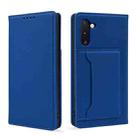 For Samsung Galaxy Note10 Strong Magnetism Liquid Feel Horizontal Flip Leather Case with Holder & Card Slots & Wallet(Blue) - 2