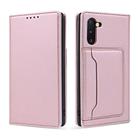 For Samsung Galaxy Note10 Strong Magnetism Liquid Feel Horizontal Flip Leather Case with Holder & Card Slots & Wallet(Rose Gold) - 2