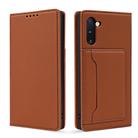 For Samsung Galaxy Note10 Strong Magnetism Liquid Feel Horizontal Flip Leather Case with Holder & Card Slots & Wallet(Brown) - 2