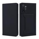 For Samsung Galaxy Note10+ Strong Magnetism Liquid Feel Horizontal Flip Leather Case with Holder & Card Slots & Wallet(Black) - 1