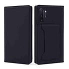 For Samsung Galaxy Note10+ Strong Magnetism Liquid Feel Horizontal Flip Leather Case with Holder & Card Slots & Wallet(Black) - 2