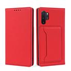 For Samsung Galaxy Note10+ Strong Magnetism Liquid Feel Horizontal Flip Leather Case with Holder & Card Slots & Wallet(Red) - 1
