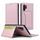 For Samsung Galaxy Note10+ Strong Magnetism Liquid Feel Horizontal Flip Leather Case with Holder & Card Slots & Wallet(Rose Gold) - 1