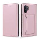 For Samsung Galaxy Note10+ Strong Magnetism Liquid Feel Horizontal Flip Leather Case with Holder & Card Slots & Wallet(Rose Gold) - 2