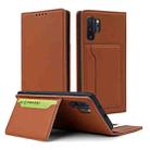 For Samsung Galaxy Note10+ Strong Magnetism Liquid Feel Horizontal Flip Leather Case with Holder & Card Slots & Wallet(Brown) - 1