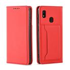For Samsung Galaxy A10e Strong Magnetism Liquid Feel Horizontal Flip Leather Case with Holder & Card Slots & Wallet(Red) - 1