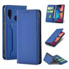 For Samsung Galaxy A20 Strong Magnetism Liquid Feel Horizontal Flip Leather Case with Holder & Card Slots & Wallet(Blue) - 1