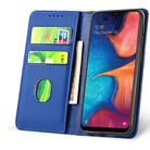 For Samsung Galaxy A20 Strong Magnetism Liquid Feel Horizontal Flip Leather Case with Holder & Card Slots & Wallet(Blue) - 3