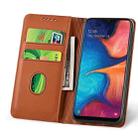 For Samsung Galaxy A20 Strong Magnetism Liquid Feel Horizontal Flip Leather Case with Holder & Card Slots & Wallet(Brown) - 3