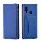 For Samsung Galaxy A30 Strong Magnetism Liquid Feel Horizontal Flip Leather Case with Holder & Card Slots & Wallet(Blue) - 2