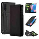 For Samsung Galaxy A30s Strong Magnetism Liquid Feel Horizontal Flip Leather Case with Holder & Card Slots & Wallet(Black) - 1