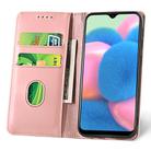 For Samsung Galaxy A30s Strong Magnetism Liquid Feel Horizontal Flip Leather Case with Holder & Card Slots & Wallet(Rose Gold) - 2