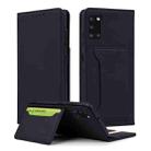 For Samsung Galaxy A31 Strong Magnetism Liquid Feel Horizontal Flip Leather Case with Holder & Card Slots & Wallet(Black) - 1