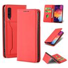 For Samsung Galaxy A50 Strong Magnetism Liquid Feel Horizontal Flip Leather Case with Holder & Card Slots & Wallet(Red) - 1