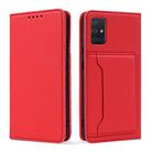 For Samsung Galaxy A51 Strong Magnetism Liquid Feel Horizontal Flip Leather Case with Holder & Card Slots & Wallet(Red) - 2