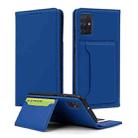 For Samsung Galaxy A51 Strong Magnetism Liquid Feel Horizontal Flip Leather Case with Holder & Card Slots & Wallet(Blue) - 1