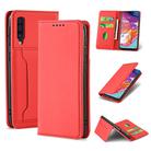 For Samsung Galaxy A70 Strong Magnetism Liquid Feel Horizontal Flip Leather Case with Holder & Card Slots & Wallet(Red) - 1