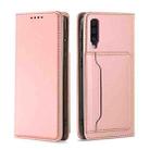 For Samsung Galaxy A70 Strong Magnetism Liquid Feel Horizontal Flip Leather Case with Holder & Card Slots & Wallet(Rose Gold) - 2