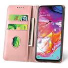 For Samsung Galaxy A70 Strong Magnetism Liquid Feel Horizontal Flip Leather Case with Holder & Card Slots & Wallet(Rose Gold) - 3