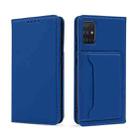 For Samsung Galaxy A71 Strong Magnetism Liquid Feel Horizontal Flip Leather Case with Holder & Card Slots & Wallet(Blue) - 2