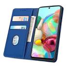 For Samsung Galaxy A71 Strong Magnetism Liquid Feel Horizontal Flip Leather Case with Holder & Card Slots & Wallet(Blue) - 3