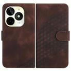 For Itel P65C Elephant Head Embossed Phone Leather Case with Lanyard(Coffee) - 1