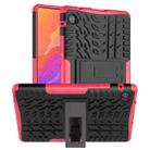 For Huawei MatePad T 8 Tire Texture Shockproof TPU + PC Protective Case with Holder(Rose Red) - 1