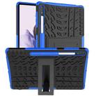 For Samsung Galaxy Tab S7 Lite T730 / T735 & S7+ T970 / T976B Tire Texture Shockproof TPU + PC Protective Case with Holder(Blue) - 1