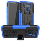 For LG Harmony 4 Tire Texture Shockproof TPU + PC Protective Case with Holder(Blue) - 1