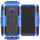 For LG Harmony 4 Tire Texture Shockproof TPU + PC Protective Case with Holder(Blue) - 2