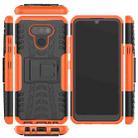 For LG Harmony 4 Tire Texture Shockproof TPU + PC Protective Case with Holder(Orange) - 2