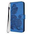 For Itel S25 Datura Flower Embossed Flip Leather Phone Case(Blue) - 3
