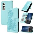 For Itel S25 Datura Flower Embossed Flip Leather Phone Case(Light Blue) - 1