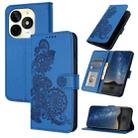 For Itel P65C Datura Flower Embossed Flip Leather Phone Case(Blue) - 1