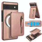 For Google Pixel 6 Zipper Wallet Split MagSafe Leather Back Phone Case(Rose Gold) - 1