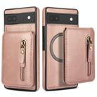 For Google Pixel 6 Zipper Wallet Split MagSafe Leather Back Phone Case(Rose Gold) - 2