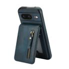 For Google Pixel 8 Zipper Wallet Split MagSafe Leather Back Phone Case(Blue) - 2