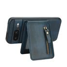 For Google Pixel 8 Zipper Wallet Split MagSafe Leather Back Phone Case(Blue) - 3