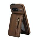 For Google Pixel 8 Zipper Wallet Split MagSafe Leather Back Phone Case(Brown) - 2