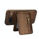 For Google Pixel 8 Zipper Wallet Split MagSafe Leather Back Phone Case(Brown) - 3