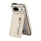 For Google Pixel 8a Zipper Wallet Split MagSafe Leather Back Phone Case(White) - 2