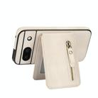 For Google Pixel 8a Zipper Wallet Split MagSafe Leather Back Phone Case(White) - 3