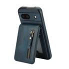 For Google Pixel 8a Zipper Wallet Split MagSafe Leather Back Phone Case(Blue) - 2