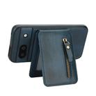 For Google Pixel 8a Zipper Wallet Split MagSafe Leather Back Phone Case(Blue) - 3