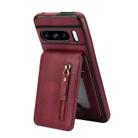For Google Pixel 8 Pro Zipper Wallet Split MagSafe Leather Back Phone Case(Red) - 2