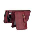 For Google Pixel 8 Pro Zipper Wallet Split MagSafe Leather Back Phone Case(Red) - 3