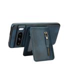 For Google Pixel 8 Pro Zipper Wallet Split MagSafe Leather Back Phone Case(Blue) - 3
