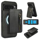 For Google Pixel 9 Pro XL Zipper Wallet Split MagSafe Leather Back Phone Case(Black) - 1