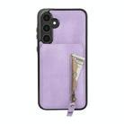 For Samsung Galaxy S25+ 5G Zipper Wallet Split MagSafe Leather Back Phone Case(Purple) - 2